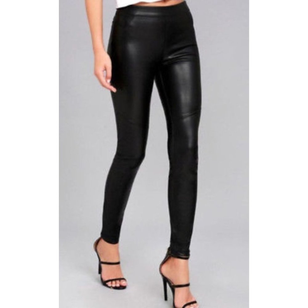 Free People Revolve Vegan Leather High Waist Legging Black Size 28